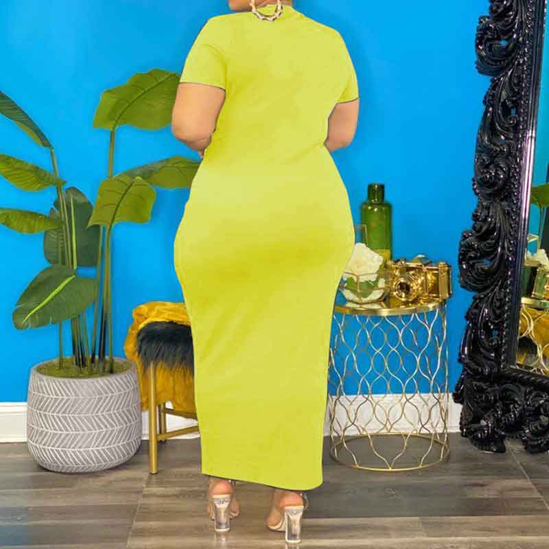 yellow plus size dress