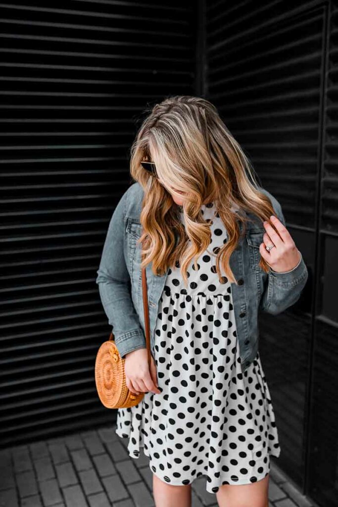 Can'T Replace The Classic Fashion Polka-Dot Plus-Size Dress-Slim polka dot print dress