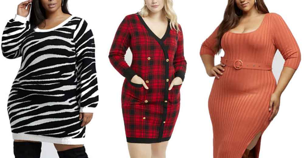 How To Become An Elegant Lady With Plus Size Fall Outfits-sexy Knit dresses-combined view