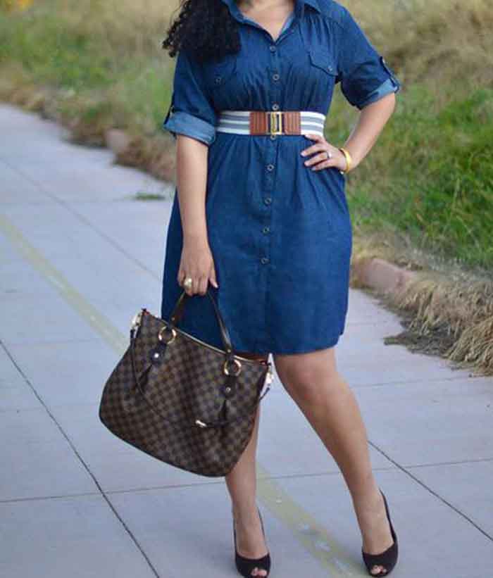 WHAT ARE SUITABLE OUTFITS FOR THICK GIRLS-Shirt-dress