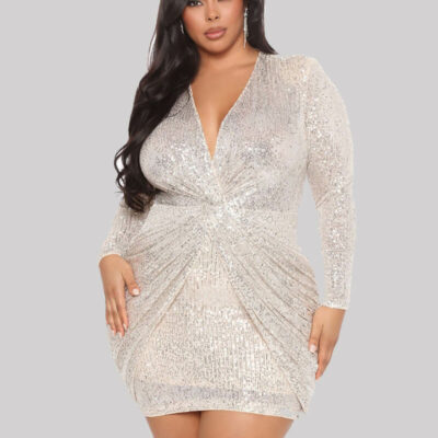 Big Size Lace Party Dress 2020 New Arrivals Sheer Sexy Lace Long Sleeves V  Neck Women Sheath Sexy Nightclub Dresses Plus Szie XL 6XL From Laura12,  $14.08 | DHgate.Com