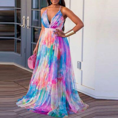 Plus Size Maxi Dress 2X Empire Sleeveless Polyester Blend SWAK Tropical